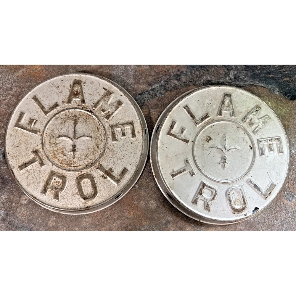 Vintage Flame Trol Stove Top Heat Diffuser Burner Plate Fleur De Lis Lot 2